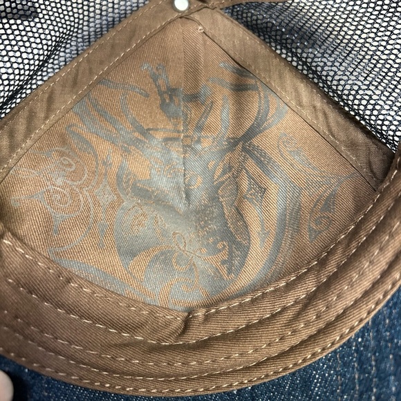 John Deere Denim Trucker Hat Mesh Snapback "Mark of Quality" Logo Baseball Cap - Picture 9 of 12